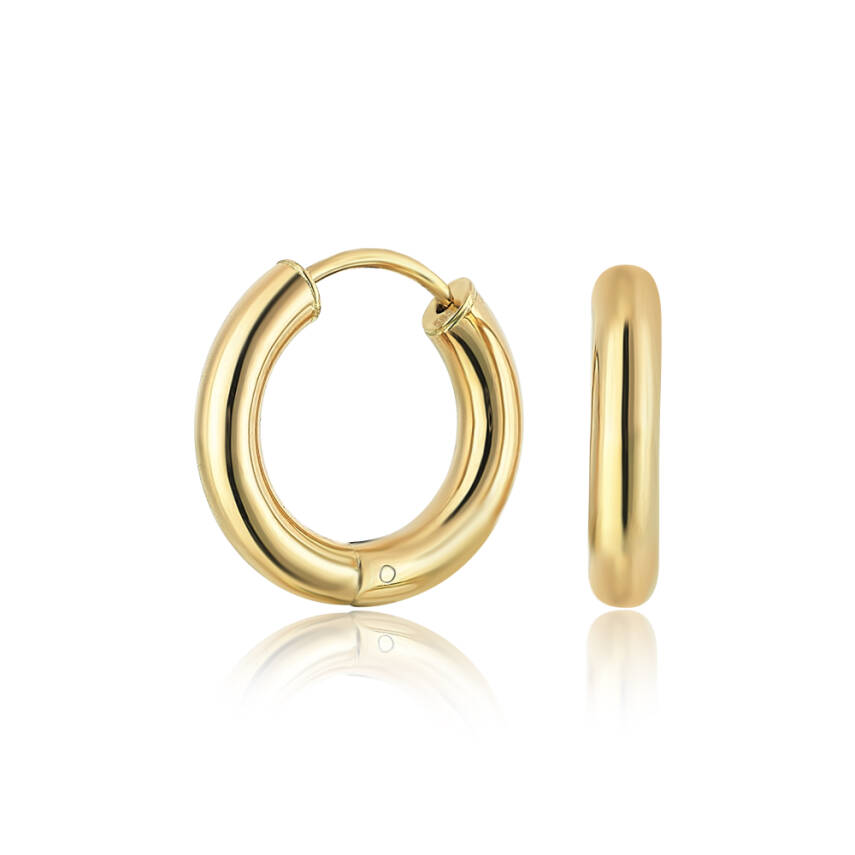 Altın Kalın Bombeli Halka Küpe - Semih Haşhaş Kuyumculuk