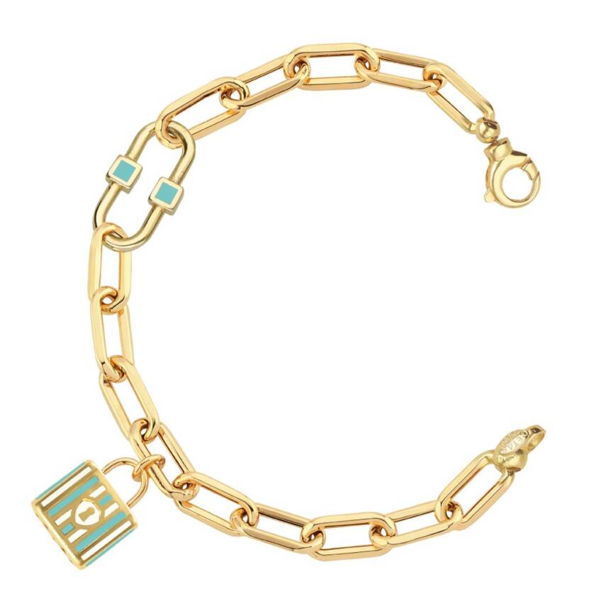 Cetaş Altın Turkuaz-Beyaz Mineli Dilek Bilekliği - CETAŞ