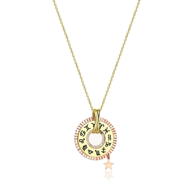 Cetaş Minima Siyah Mineli Altın Burç Kolye - Cetaş 