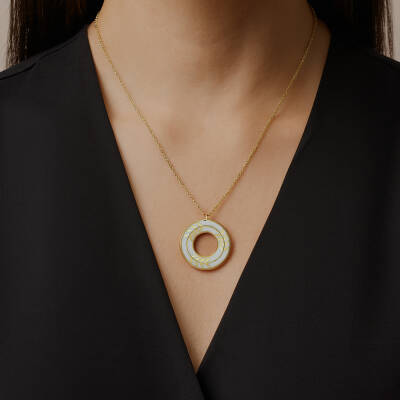 Cetaş Olivia Beyaz Mineli Kolye - 2