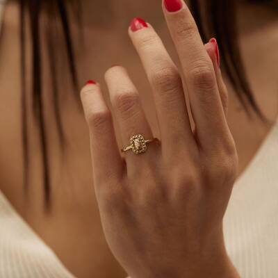 Dorikalı Baget Model Altın Yüzük - 1