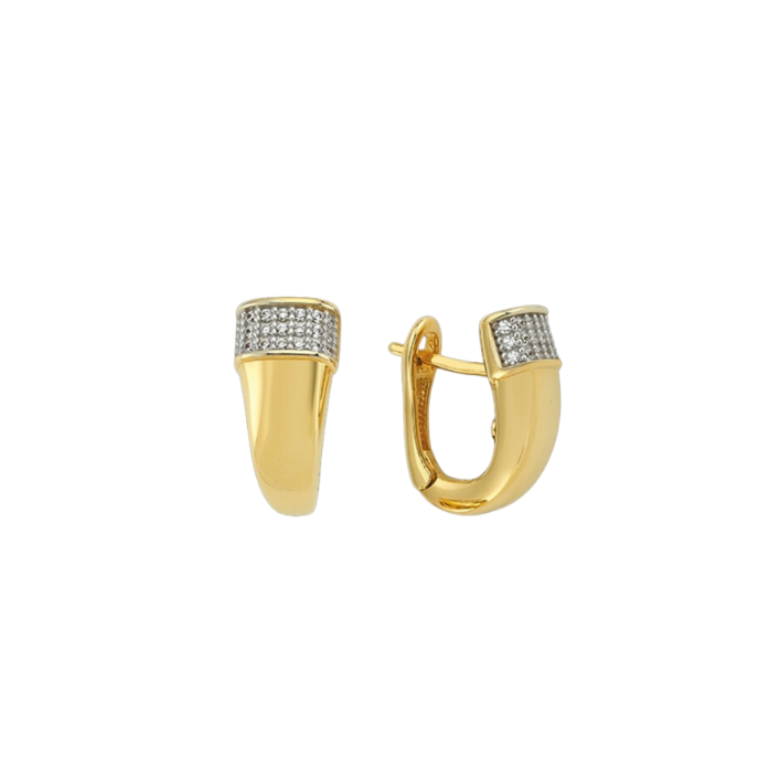 Eterna Ucu Taşlı Cetaş Altın Küpe - Cetaş 