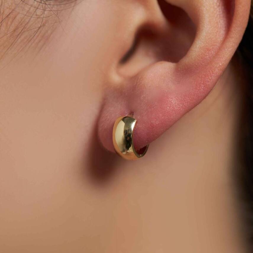 Klasik Bombeli Halka Altın Küpe - Semih Haşhaş Kuyumculuk