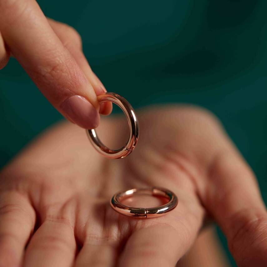 Klasik Halka Rose Altın Küpe - Semih Haşhaş Kuyumculuk (1)