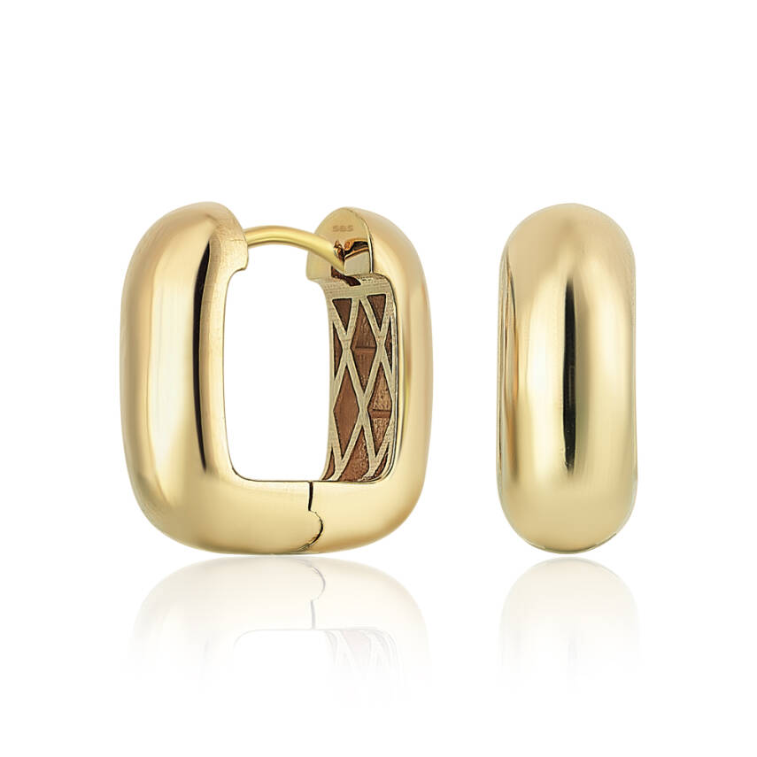 Oval Köşeli Altın Küpe - Semih Haşhaş Kuyumculuk