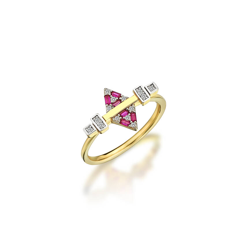 Pembe Baget Taşlı Altın Yüzük - Semih Haşhaş Kuyumculuk