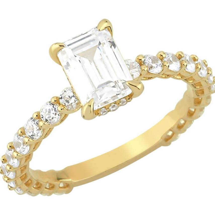 Sıra Ve Baget Taşlı Altın Yüzük - Semih Haşhaş Kuyumculuk