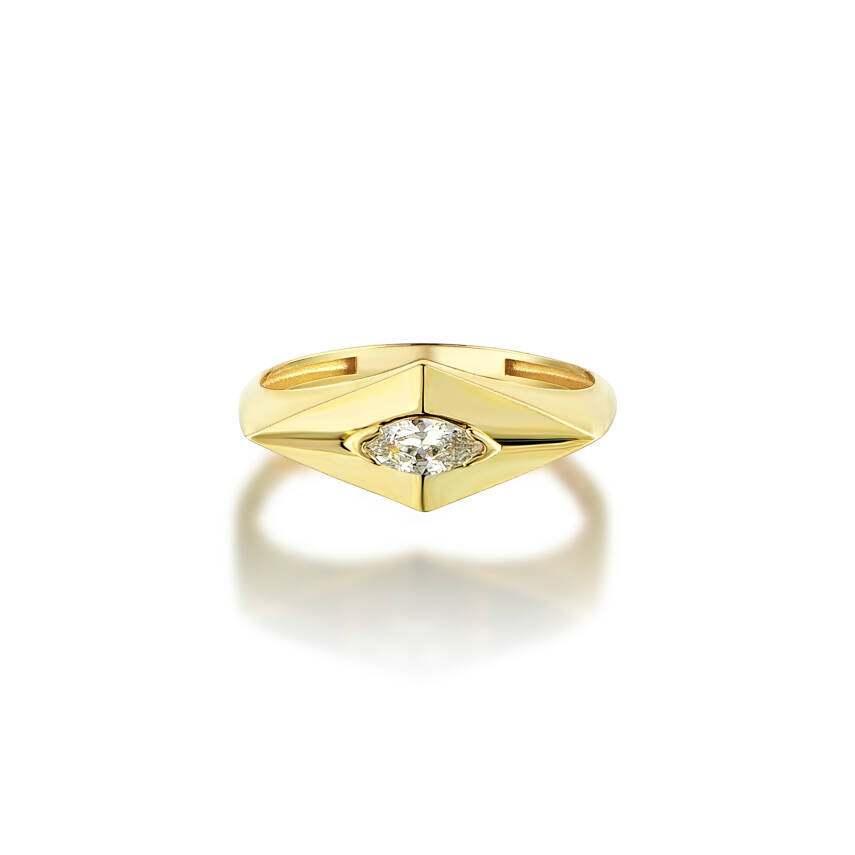 Taşlı Altın Çizgi Yüzük - Semih Haşhaş Kuyumculuk