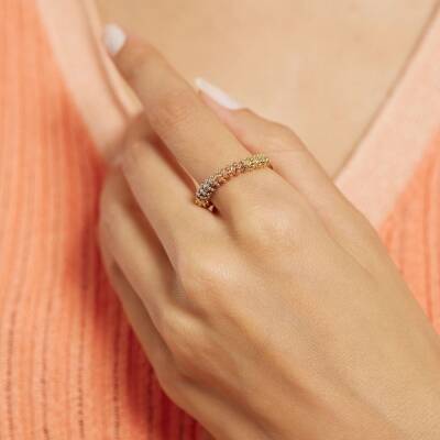 Tek Sıra Dorikalı Altın Yüzük - 2