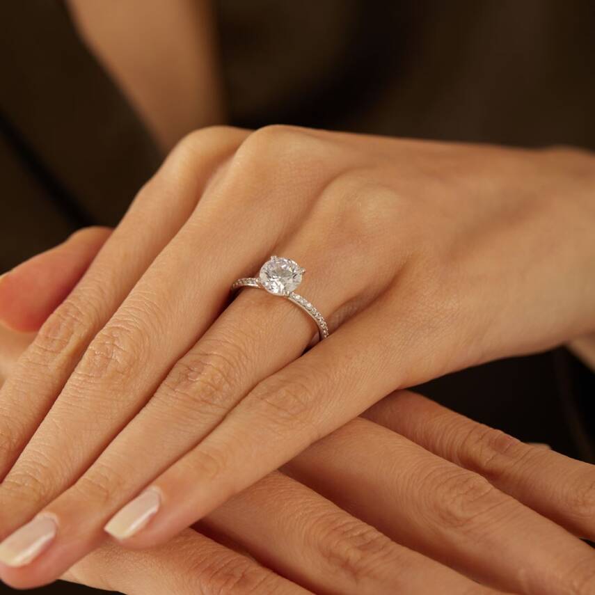 Yuvarlak Baget Beyaz Altın Yüzük - Semih Haşhaş Kuyumculuk (1)