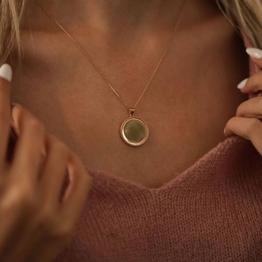 Yuvarlak Plaka Altın Kolye - Semih Haşhaş Kuyumculuk